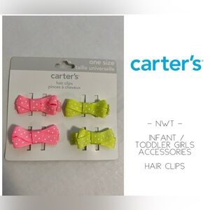 🆕CARTER’S - NWT - INFANT / TODDLER GIRLS 4PK HAIR CLIPS
